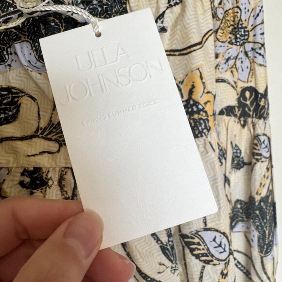 NEW Ulla Johnson Ianna Skirt Lemonbalm Size 12 Floral 100% Cotton Midi SS22 - Picture 6 of 14